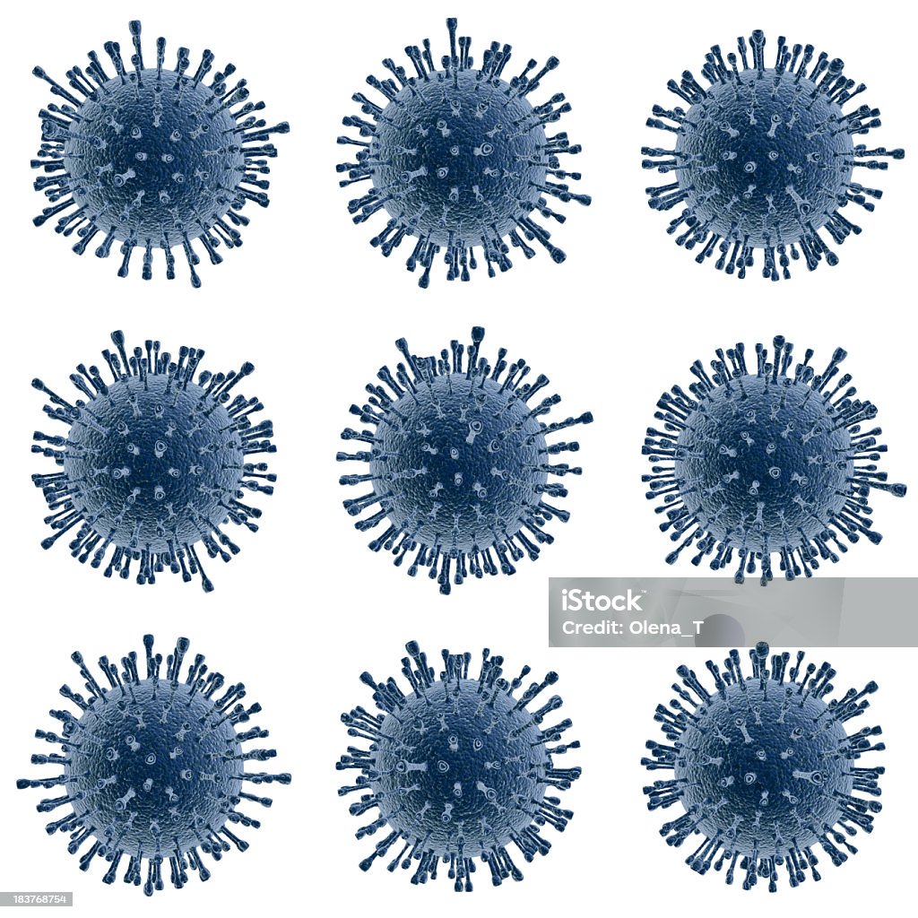 Virus isolated on white Nine phases of a virus on white Abstract Stock Photo