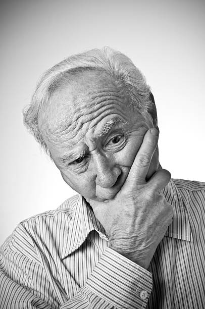 istock senior man with thoughtful expression in black and white 183769231
