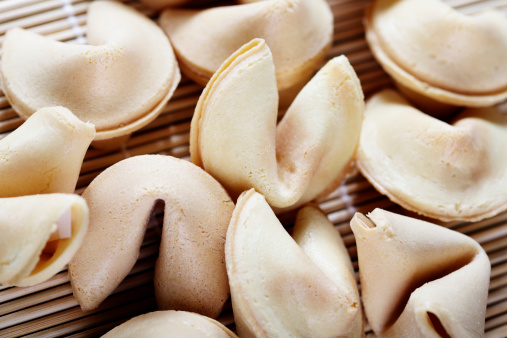 A group of fortune cookies