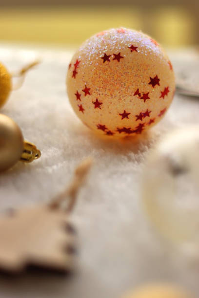 istock Christmas Ornaments and White Fur 1837703073