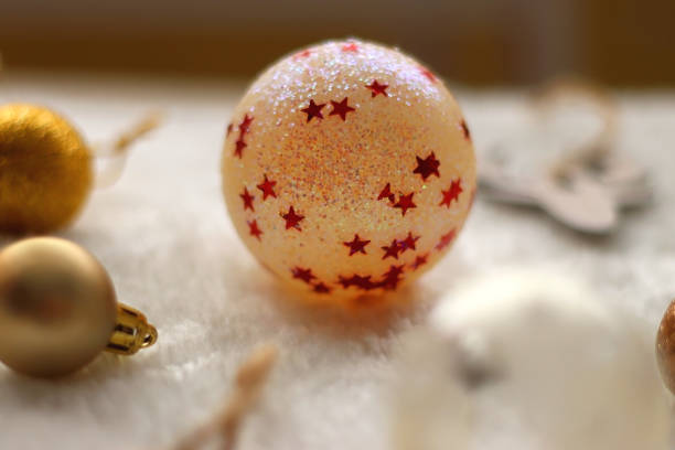 istock Christmas Ornaments and White Fur 1837703074