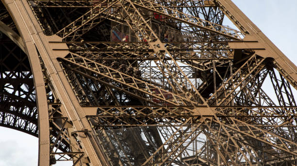 One of the four wrought-iron arched legs to the Eiffel Tower