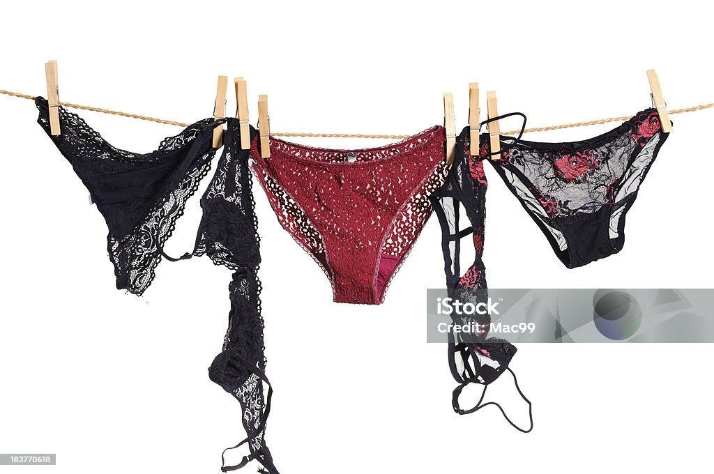 Sous-vêtements sur la Corde à linge - Photo de Soutien-gorge libre de droits