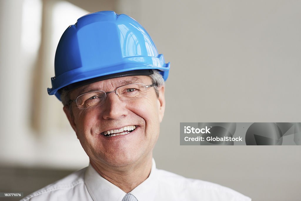 Fröhlich und Lächeln foreman - Lizenzfrei Blau Stock-Foto