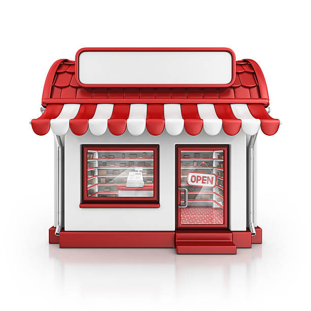 loja vermelho - three dimensional shiny business retail imagens e fotografias de stock