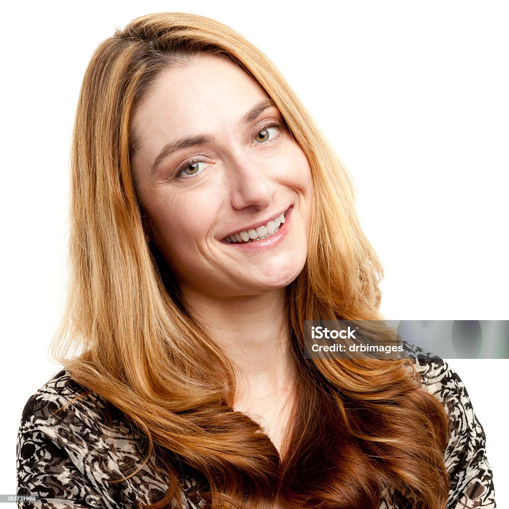 Female Portrait Portrait of a woman on a white background. http://s3.amazonaws.com/drbimages/m/olgwil.jpg Human Face Stock Photo