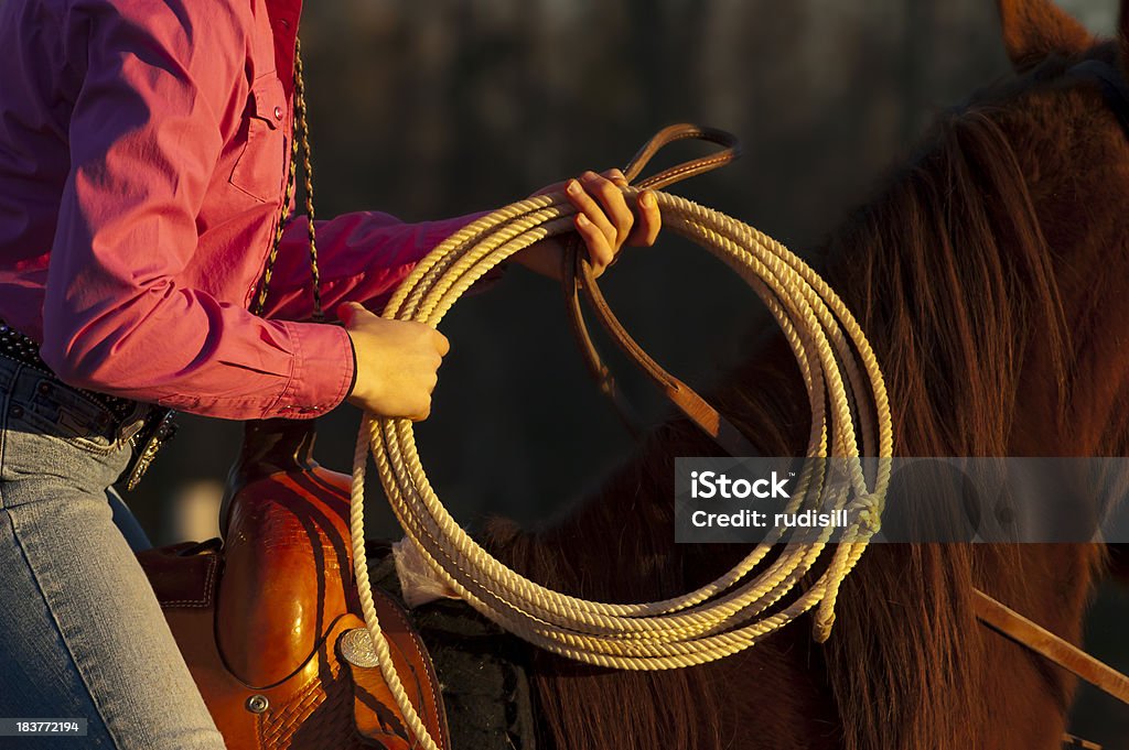 Rodeo Roper Cowgirl - Foto stock royalty-free di Cowboy