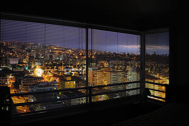 Night time picture of nice apartment with fantastic view over Vina del Mar cityscape. Famous mountain in the background. Sea just to the right.