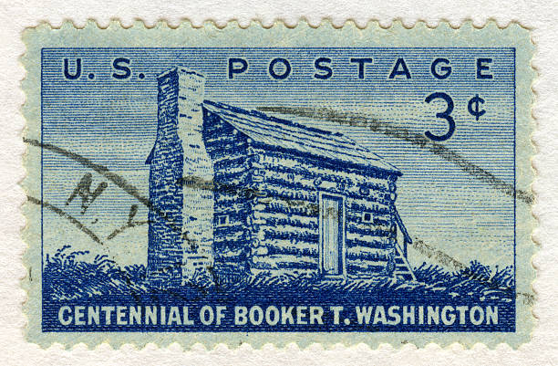 centennial del booker t. washington francobollo postale - booker t washington foto e immagini stock