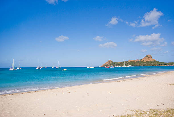 istock scenic Reduit Beach St Lucia with Pigeon Island 183772839