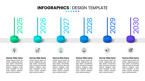 Infographic template with icons and 6 options or steps. Timeline. Can be used for workflow layout, diagram, banner, webdesign. Vector illustration