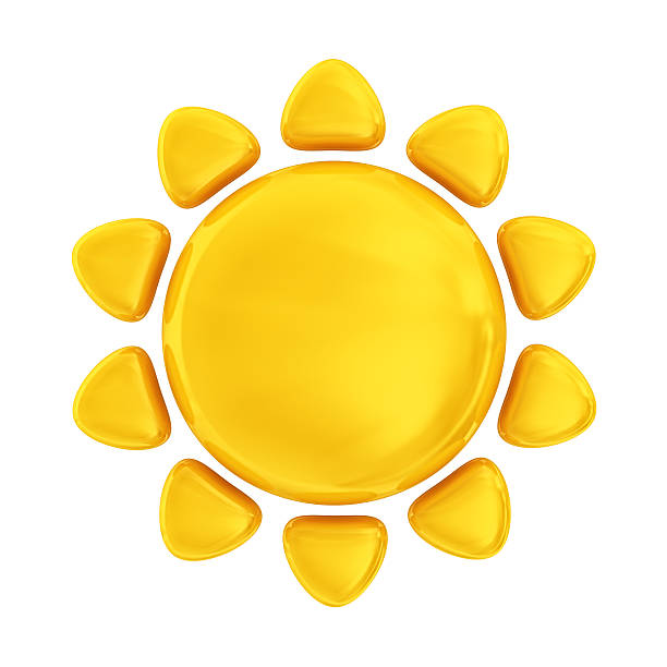 ícone de sol - 3d object - fotografias e filmes do acervo