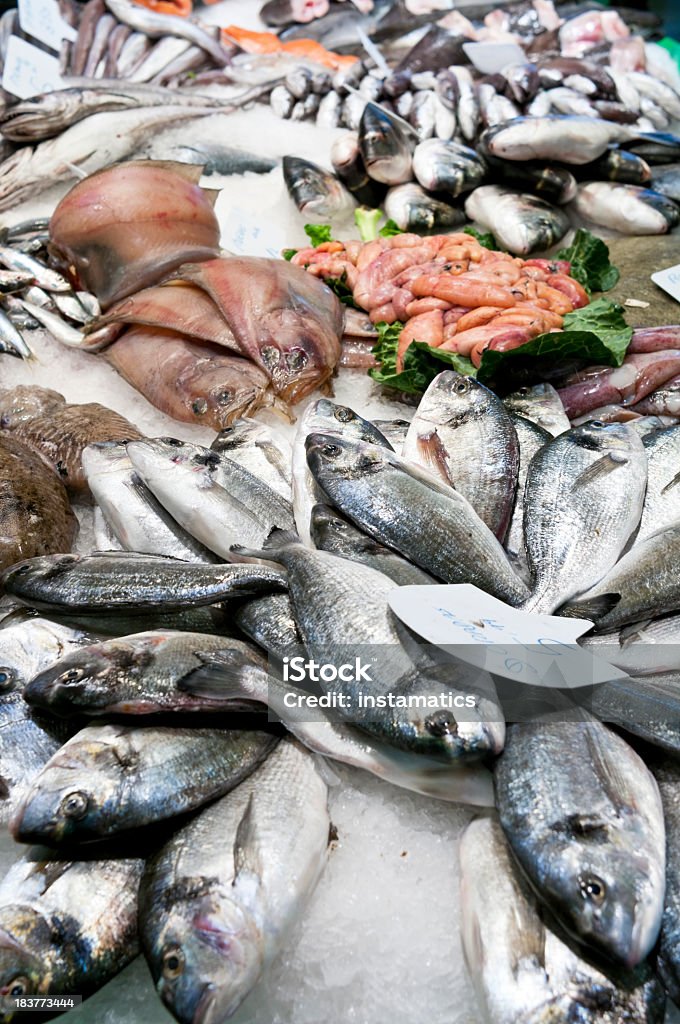 Fisch im La Boqueria, Barcelona - Lizenzfrei Auslage Stock-Foto