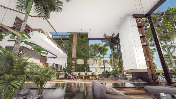 istock 3d rendering of expensive cozy interior with green walls in night 1837734515