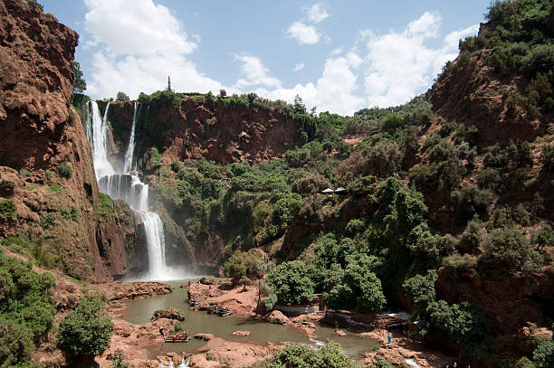 Cascades D'Ouzoud waterfall in Morocco stock photo