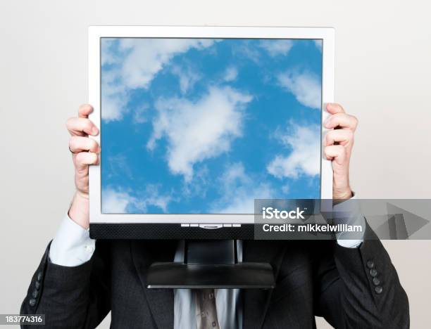 Business Man And Cloud Computing Stock Photo - Download Image Now - Blue, Business, Businessman