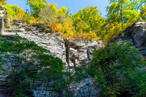 Autumn in Watkins Glen State Park, near Seneca Lake, New York State, USA.  This is near the entrance.