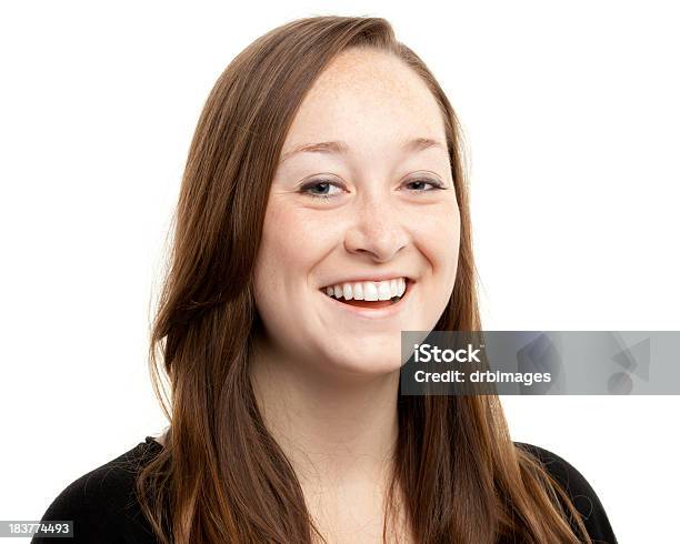Feliz Sorridente Mulher Jovem Retrato De Face Retrato - Fotografias de stock e mais imagens de 20-29 Anos
