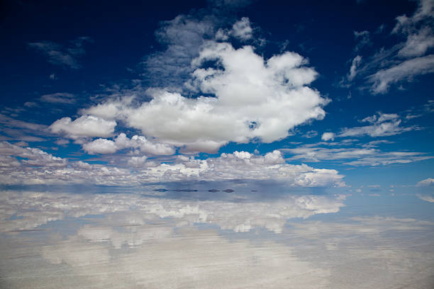 landscape of the Salar de Uyuni, the world's largest salt flat in Bolivia
