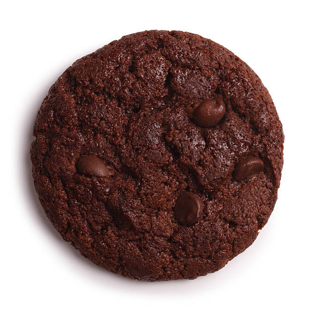 Chocolate Cookie Isolated + Clipping Path stock photo