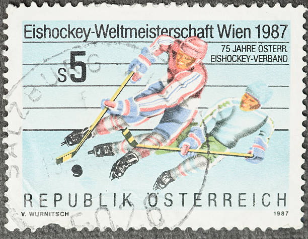 istock Hokey Players Austrian Postage Stamp 183774935