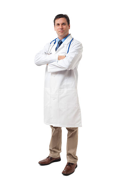 istock Doctor with Lab Coat and Stethoscope Isolated on White Background 183775000