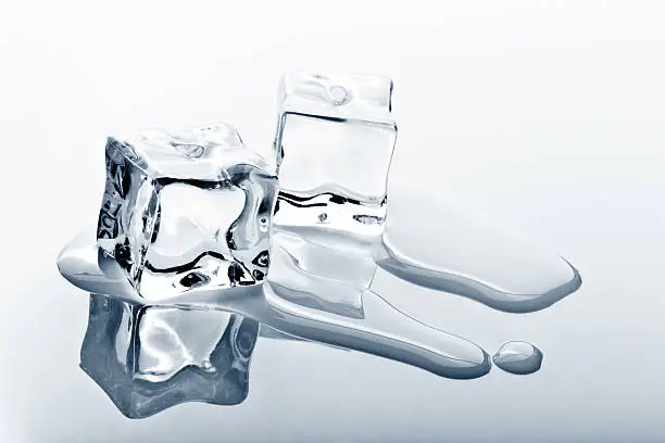 Ice cubes with water