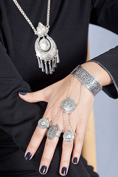 istock Traditional hand-made Silver Rings, bracelet and necklace 183775175