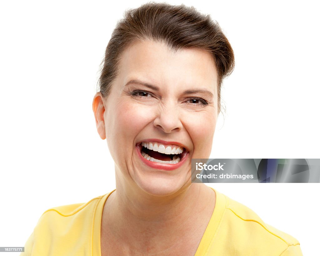 Female Portrait Portrait of a woman on a white background. http://s3.amazonaws.com/drbimages/m/verhoo.jpg 40-44 Years Stock Photo