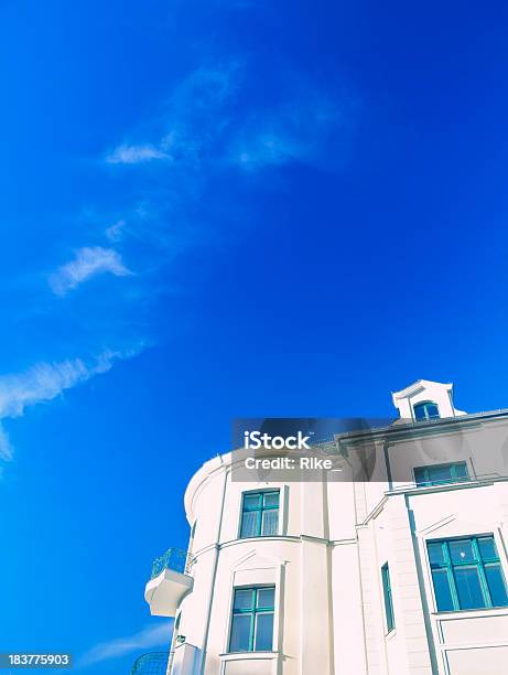 Part Of A House Against Blue Sky Stock Photo - Download Image Now - 19th Century Style, Architectural Feature, Architecture