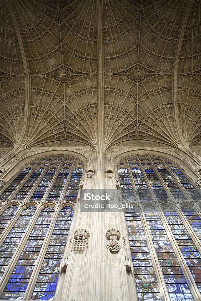 Stain glass windows and Medieval Architecture "The interiror of a gothic tudor cathedral, Kings College ChapelMore cambridge images:" King's College Chapel Stock Photo