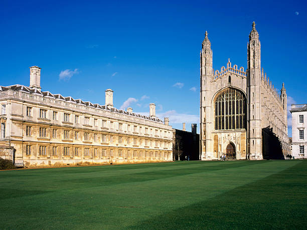 istock Sweeping green lawn in front of large building in Cambridge 183776643