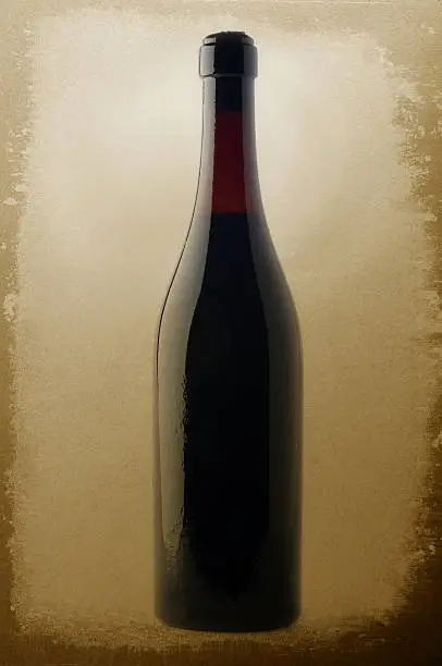 Red wine bottle on sepia backgroundRed wine bottle isolated on white