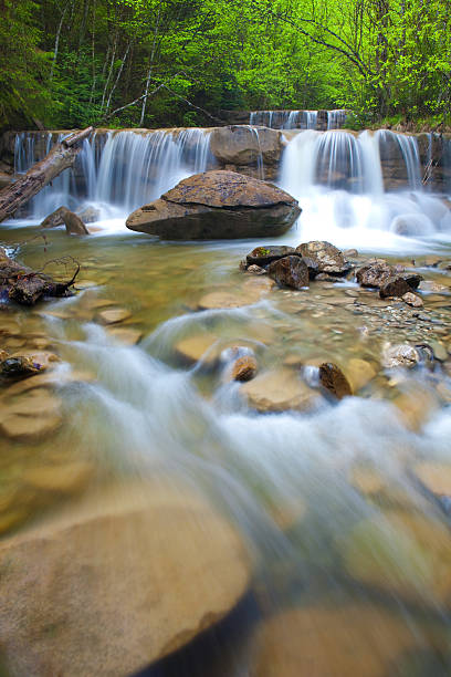 istock cascade with huge rock in the upper bavaria, germany 183776990