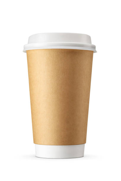 istock Brown paper cup for coffee, tea, hot drinks to go. Take away beverages container isolated on white. 1837774142