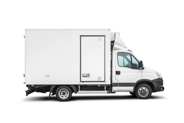 istock White delivery van or small truck isolated on white background. 1837775242