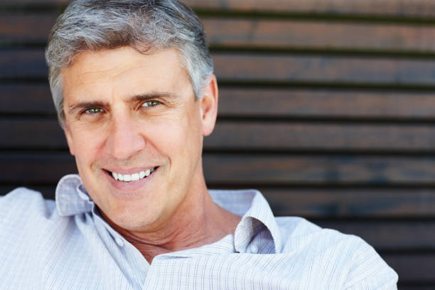 istock Closeup of smiling mature man 183777971