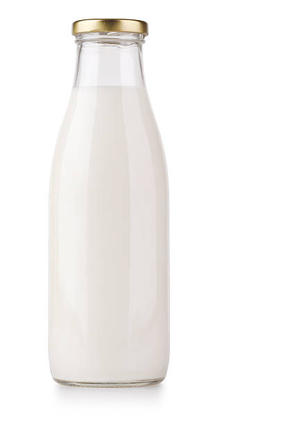 Milk Bottle + Clipping Path Traditional glass milk bottle isolated on white. milk stock pictures, royalty-free photos & images