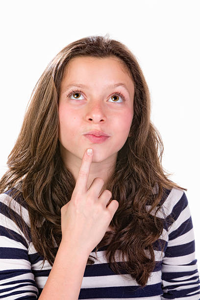 istock Pensive expression. Teen girl closeup 183778149
