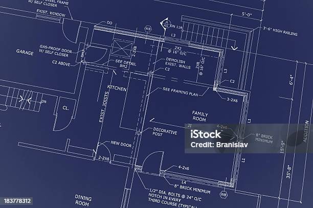 Blueprints Stock Illustration - Download Image Now - Architecture, Blue, Blueprint