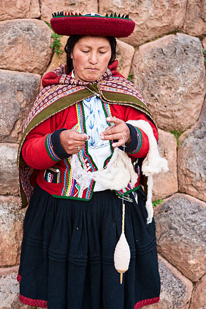 istock Peruvian woman spinning wool, The Sacred Valley, Chinchero 183778471