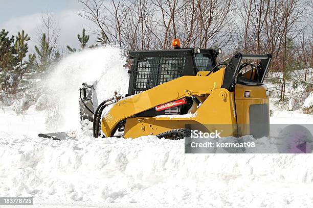 Sidewalk Snow Blower Stock Photo - Download Image Now - Activity, Color Image, Construction Vehicle