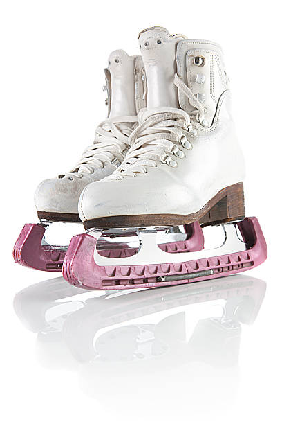 Pair of figure ice skates isolated on white background with clippeng path. Winter sport equipment