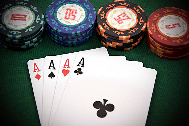 istock Four Aces in Front of Poker Chips 183779078