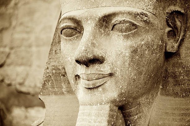 istock Close Up of Ancient Egyptian Head Luxor Temple 183779604