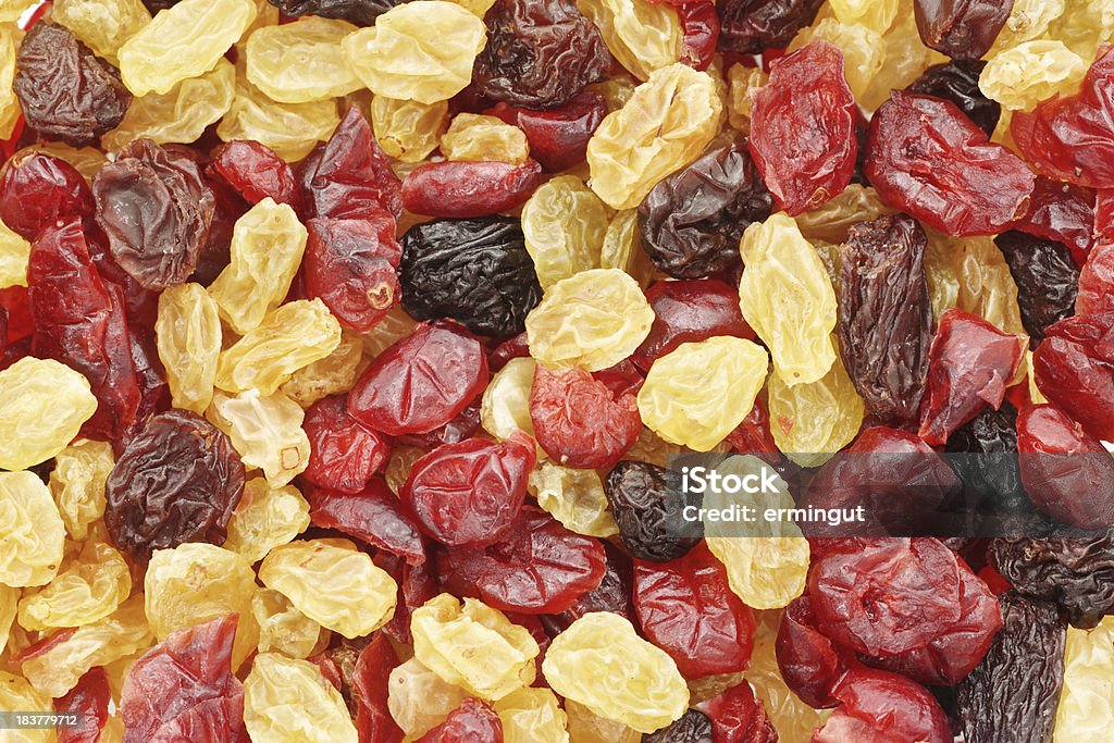 Uvas-passas e Cranberries desidratadas fundo - Foto de stock de Alimentação Saudável royalty-free