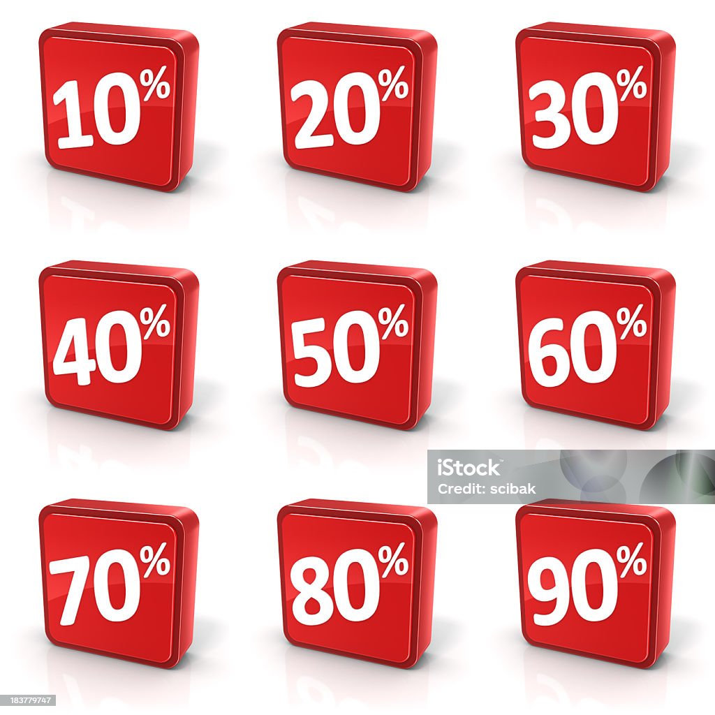 Sconto vendita Set di simboli di - Foto stock royalty-free di Segno di percentuale