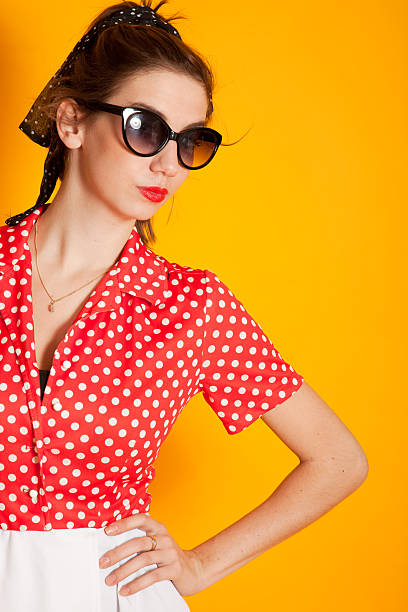 istock Retro woman with sunglasses 183779795
