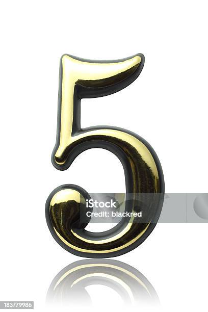 Number 5 Stock Photo - Download Image Now - Business, Chrome, Clipping Path