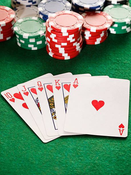 istock Poker, royal flush and gambling chips. 183780090
